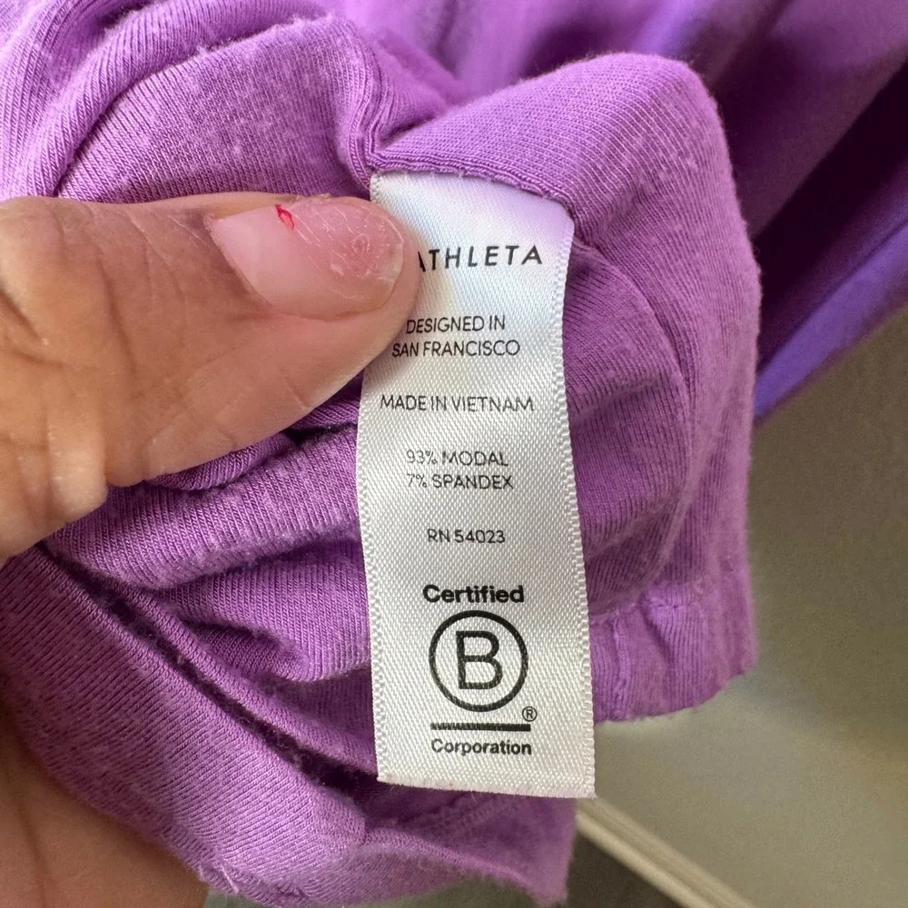 Athleta Purple Tank Midi Dress Size M Modal Spandex‎ Comfort Travel